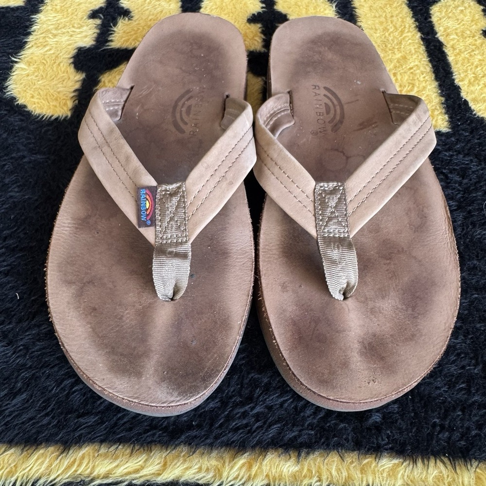 Size XXL 12-13.5 - Rainbow Men's Double Layer Sierra Brown Leather Sandal